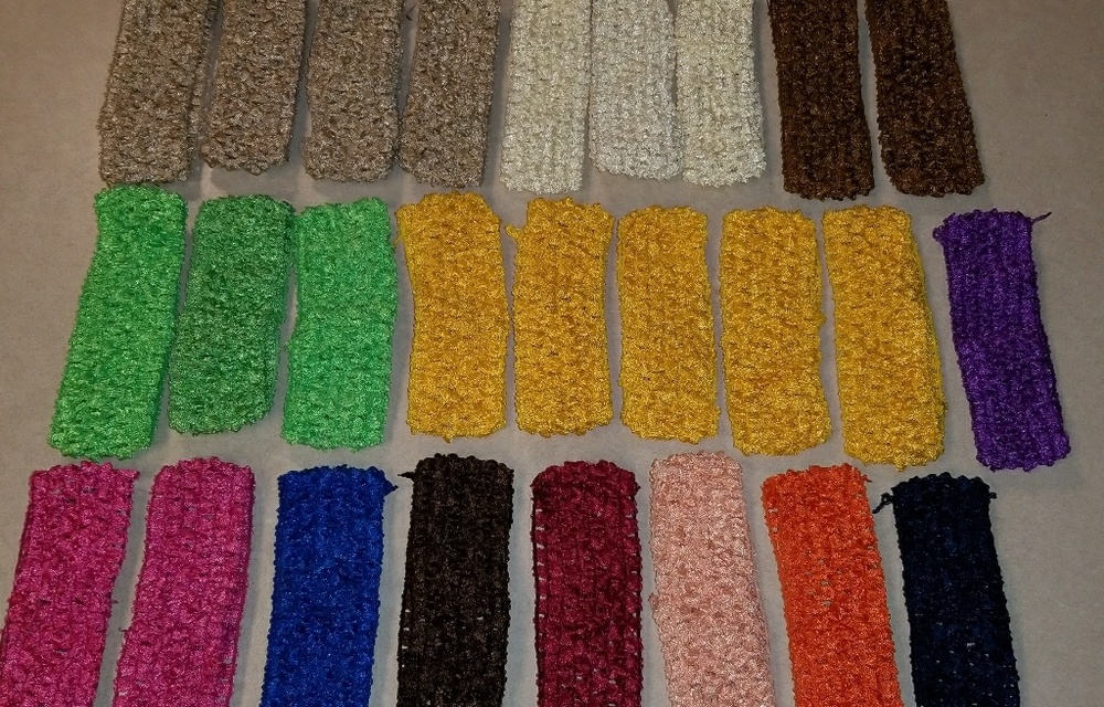 Baby crocheted 1.5" headbands 25 pieces
